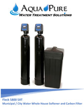 Municipal / City Water Package, Whole House System, Fleck 5800SXT  48k Softener & Carbon Filter